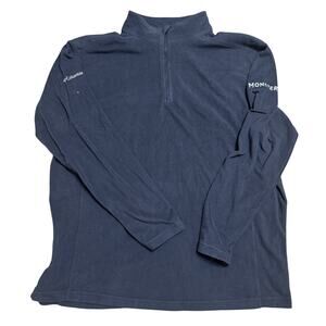 COLUMBIA SPORTSWEAR XXL 2XL HALF ZIP OUTDOOR SWEATER HIKING CAMP BLACK VINTAGE